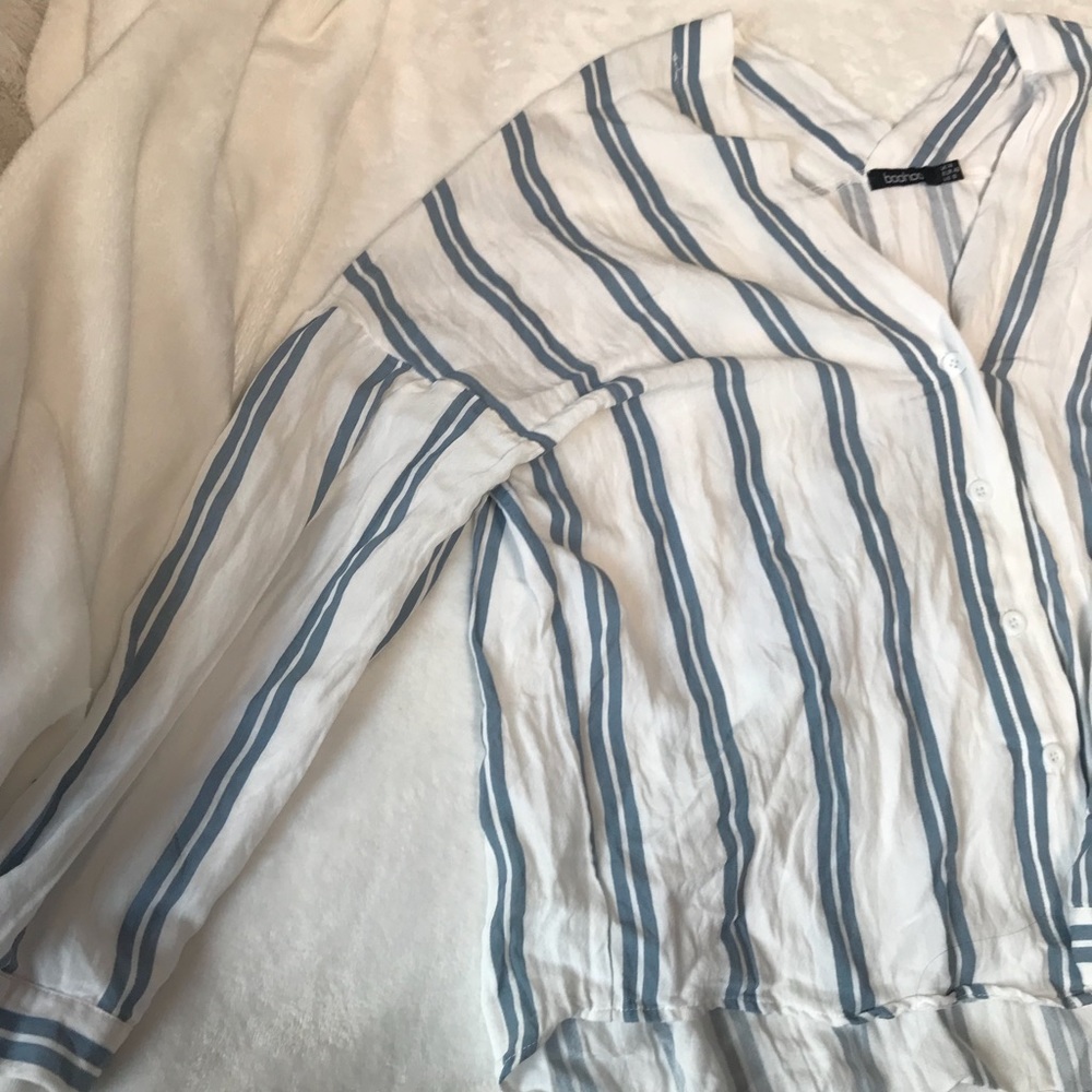 V-neck striped shirt